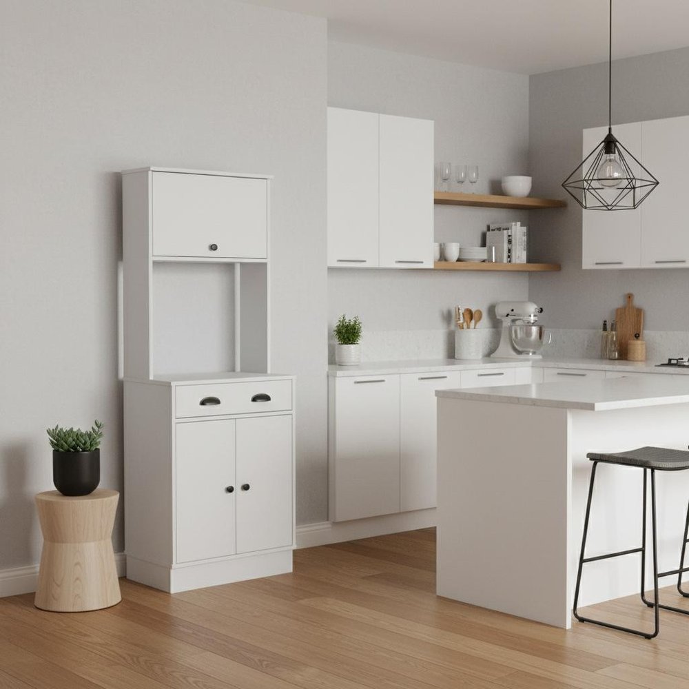 66" White Wood Pantry Or Storage Closet HomeRoots