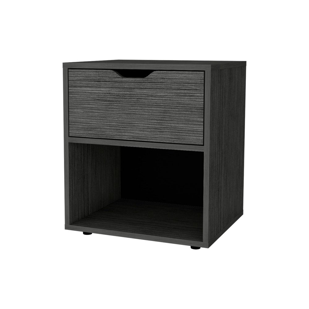 20" Gray Wood One Drawer Nightstand