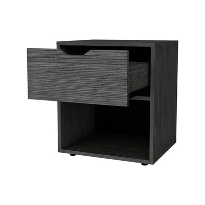 20" Gray Wood One Drawer Nightstand