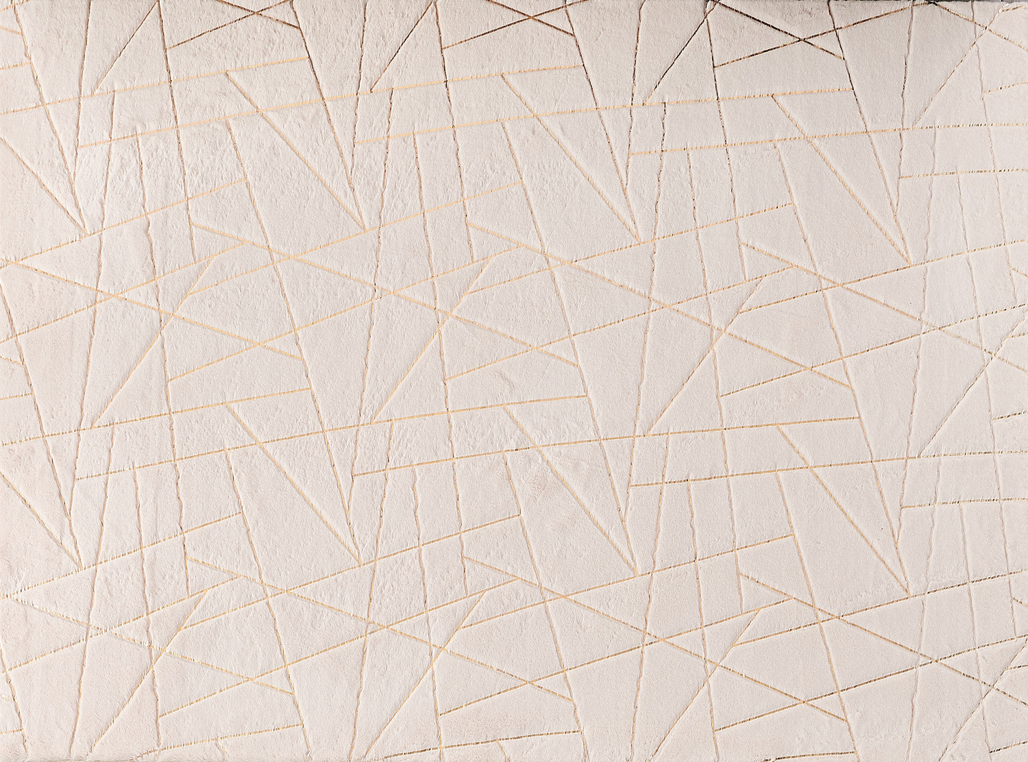 4' X 6' Beige and Gold Faux Fur Abstract Shag Non Skid Area Rug FurniFindUSA