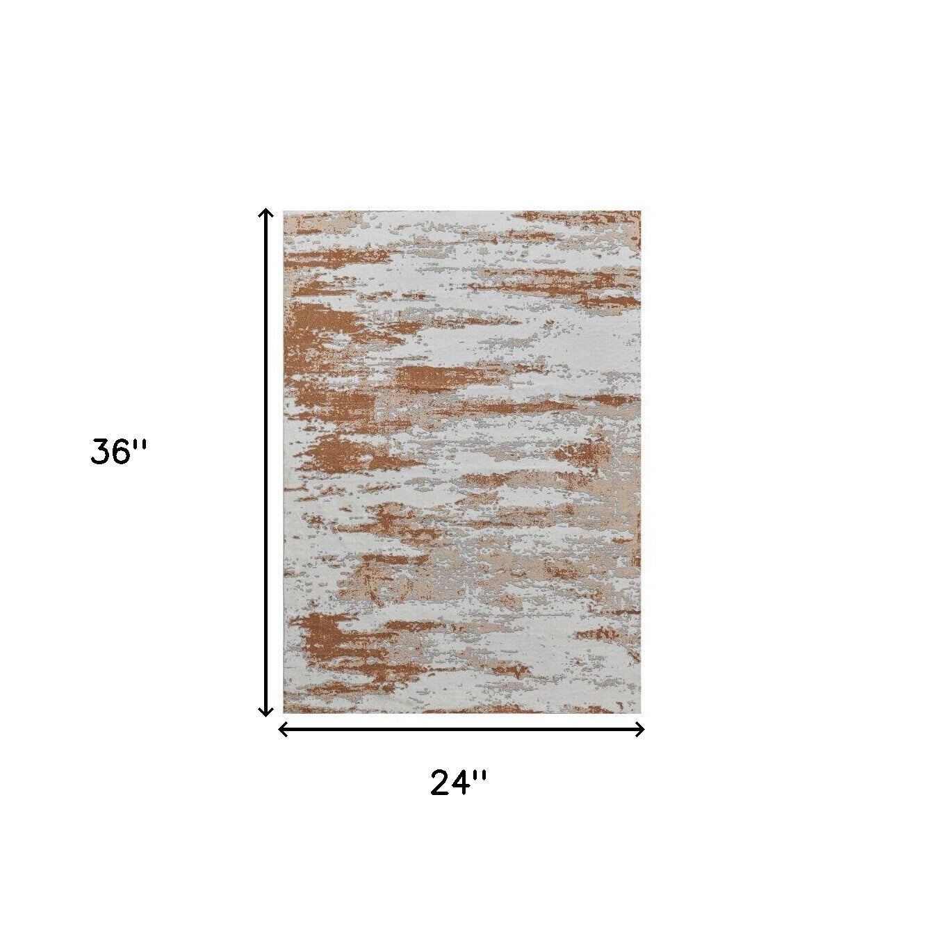 2' X 3' Gray and Brown Abstract Printed Washable Non Skid Area Rug - 63.0" (L) x 63.0" (W) x 0.5" (H)