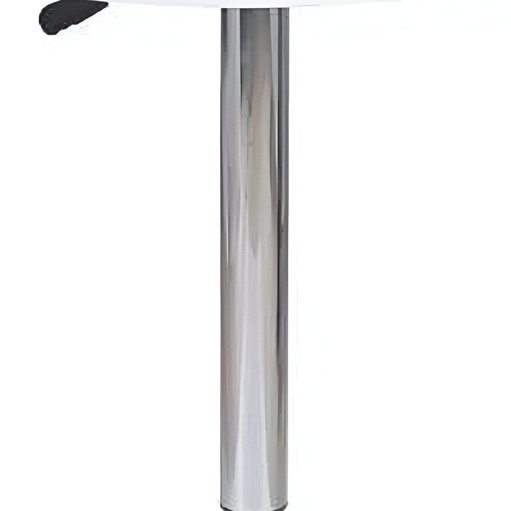 24" White and Silver Rounded Wood and Iron Bar Table HomeRoots