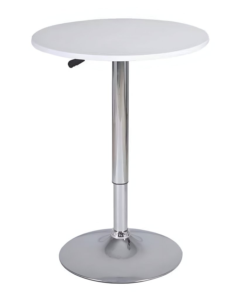 24" White and Silver Rounded Wood and Iron Bar Table HomeRoots