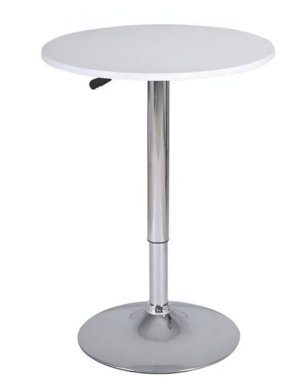 24" White and Silver Rounded Wood and Iron Bar Table HomeRoots