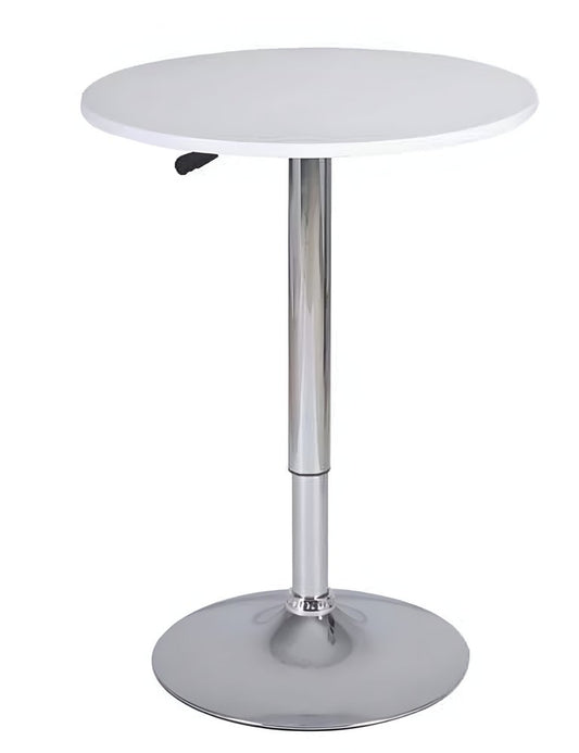 24" White and Silver Rounded Wood and Iron Bar Table HomeRoots