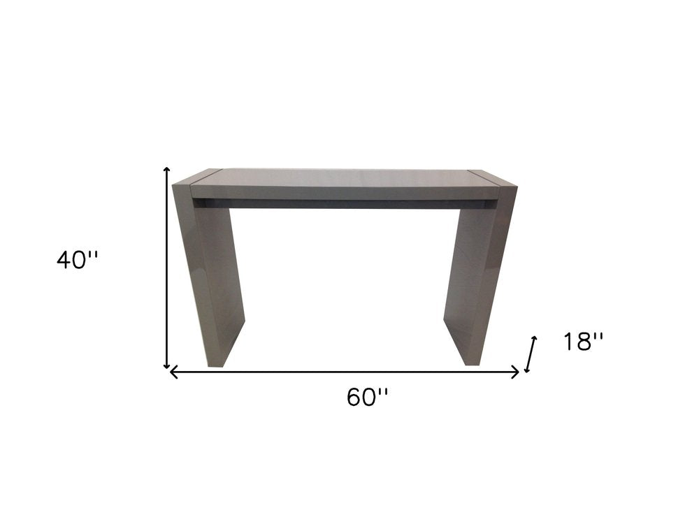 60" Gray Rectangular Wood Bar Height Bar Table HomeRoots