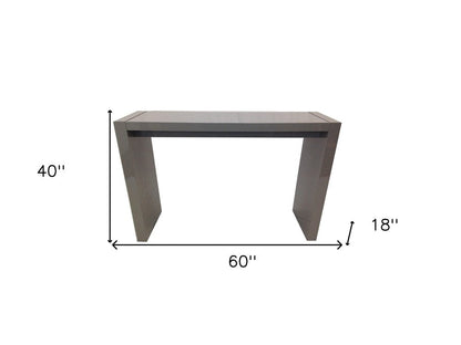 60" Gray Rectangular Wood Bar Height Bar Table HomeRoots