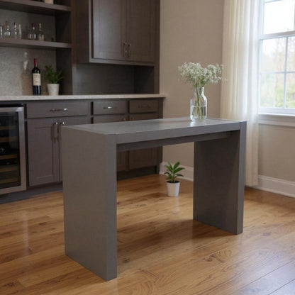 60" Gray Rectangular Wood Bar Height Bar Table HomeRoots