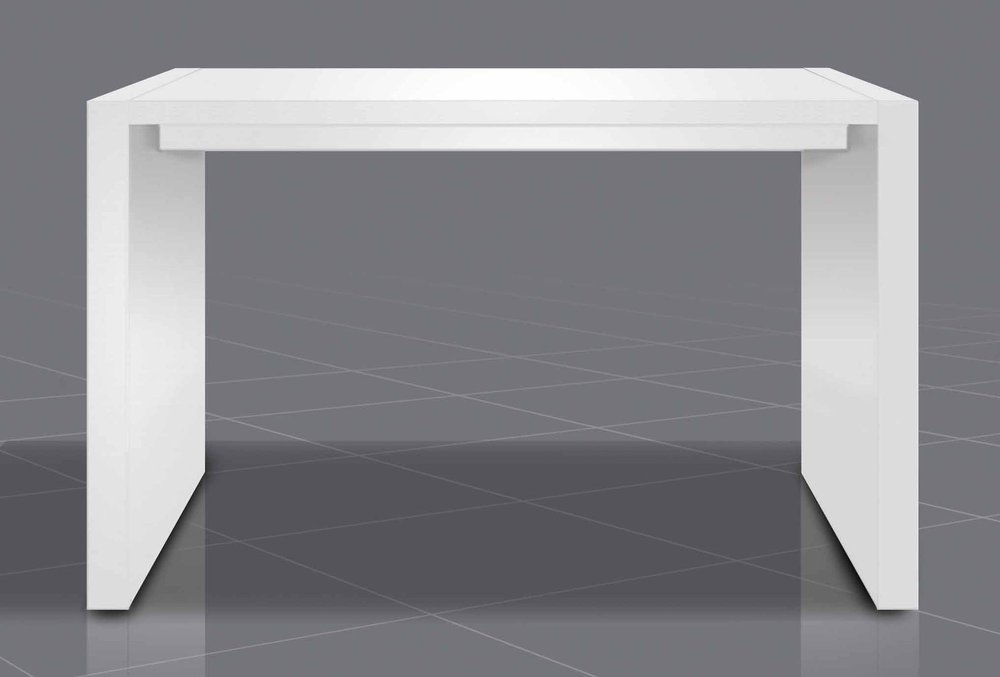 60" White Wood Rectangular Bar Height Bar Table — view 1
