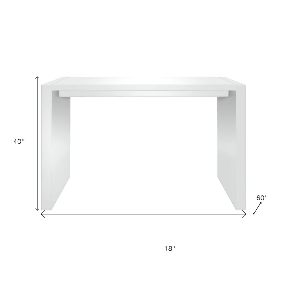 60" White Wood Rectangular Bar Height Bar Table