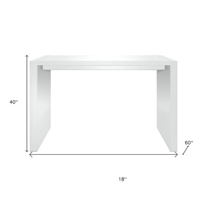 60" White Wood Rectangular Bar Height Bar Table