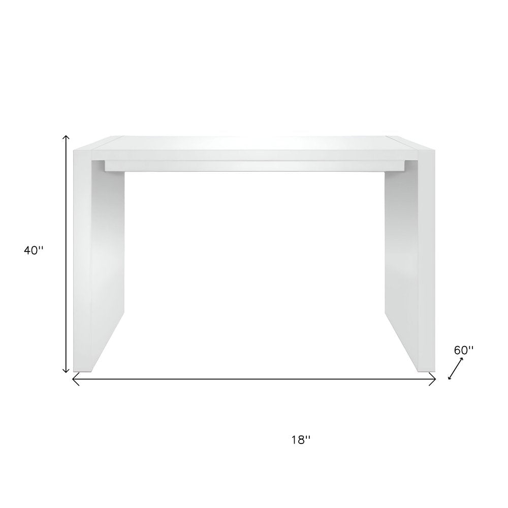 60" White Wood Rectangular Bar Height Bar Table HomeRoots