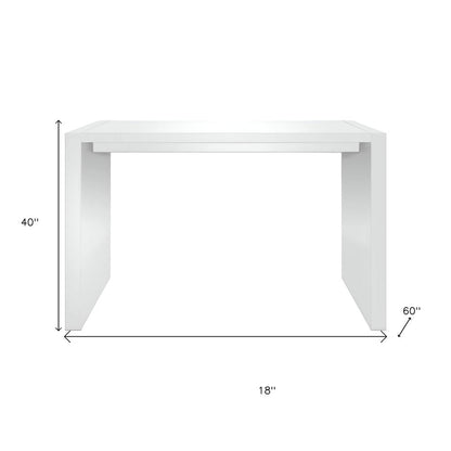 60" White Wood Rectangular Bar Height Bar Table HomeRoots