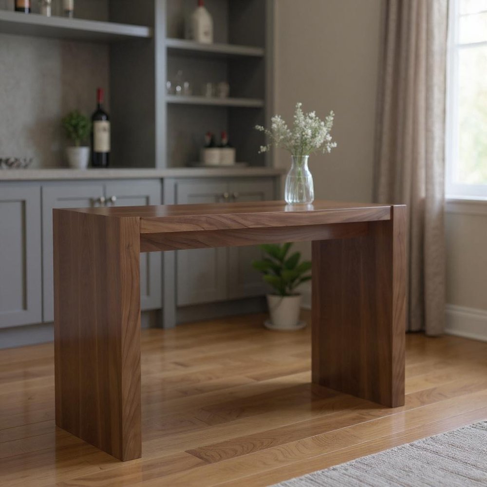 60" Brown Wood Rectangular Bar Height Bar Table HomeRoots