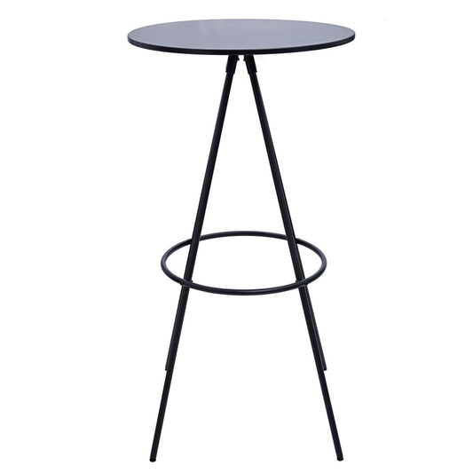 31" Black Rounded Wood and Iron Bar Table HomeRoots