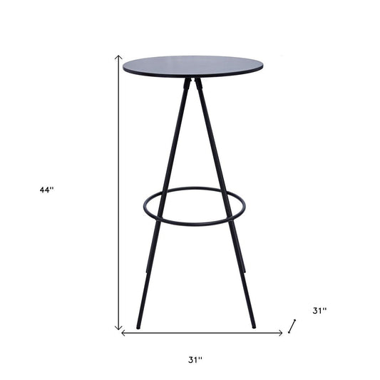 31" Black Rounded Wood and Iron Bar Table HomeRoots