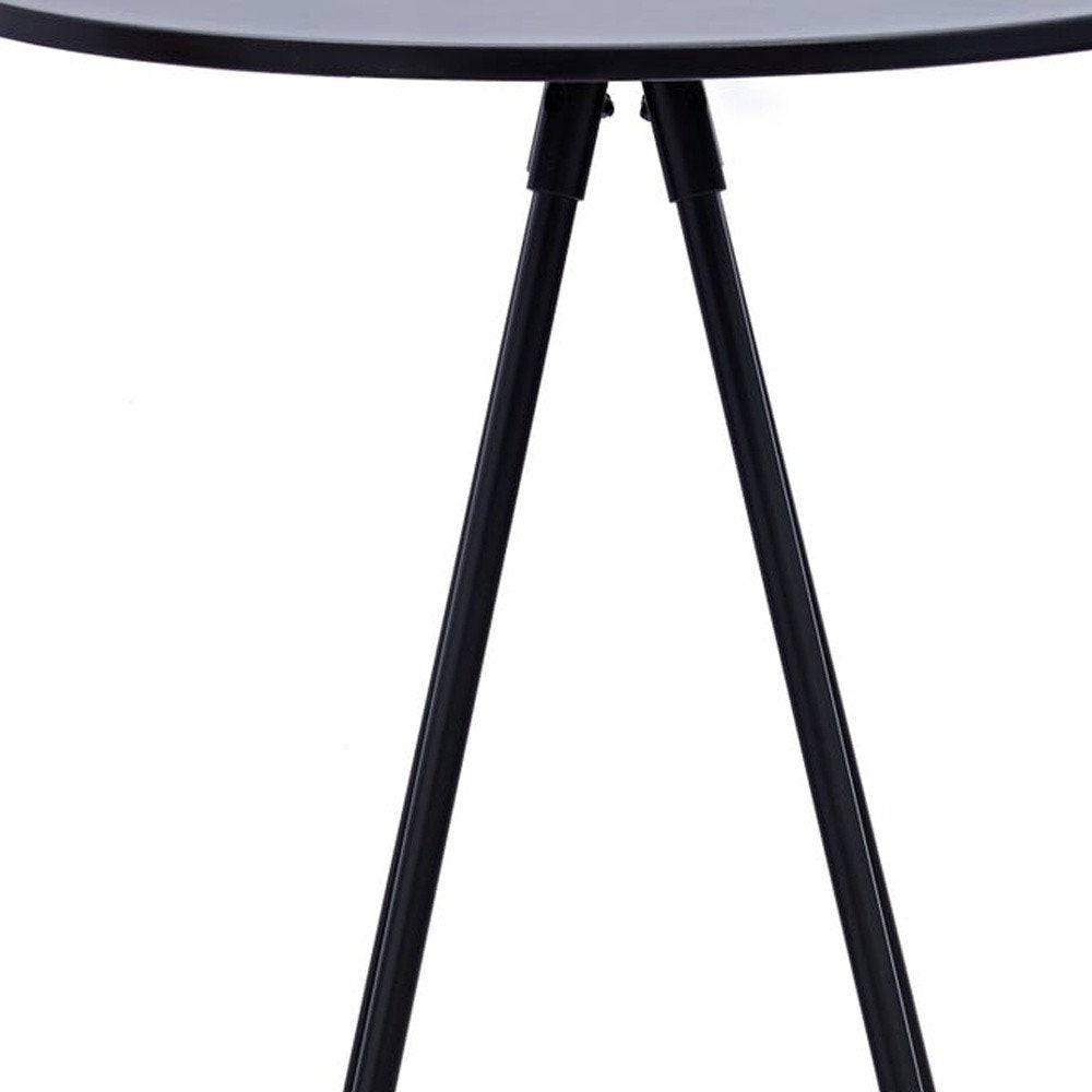 31" Black Rounded Wood and Iron Bar Table — view 3