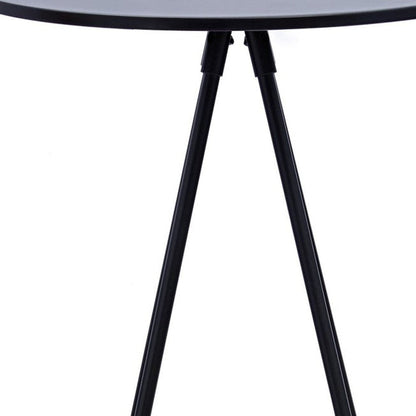31" Black Rounded Wood and Iron Bar Table