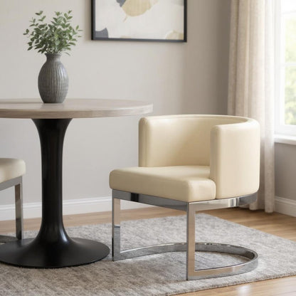 Gray And Silver Slipcovered Faux Leather And Metal Wing Back Dining Side Chair HomeRoots