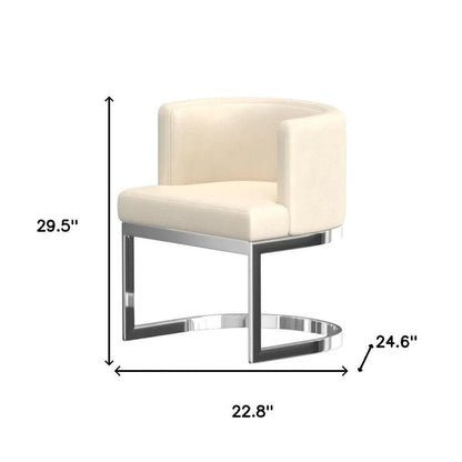 Gray And Silver Slipcovered Faux Leather And Metal Wing Back Dining Side Chair HomeRoots