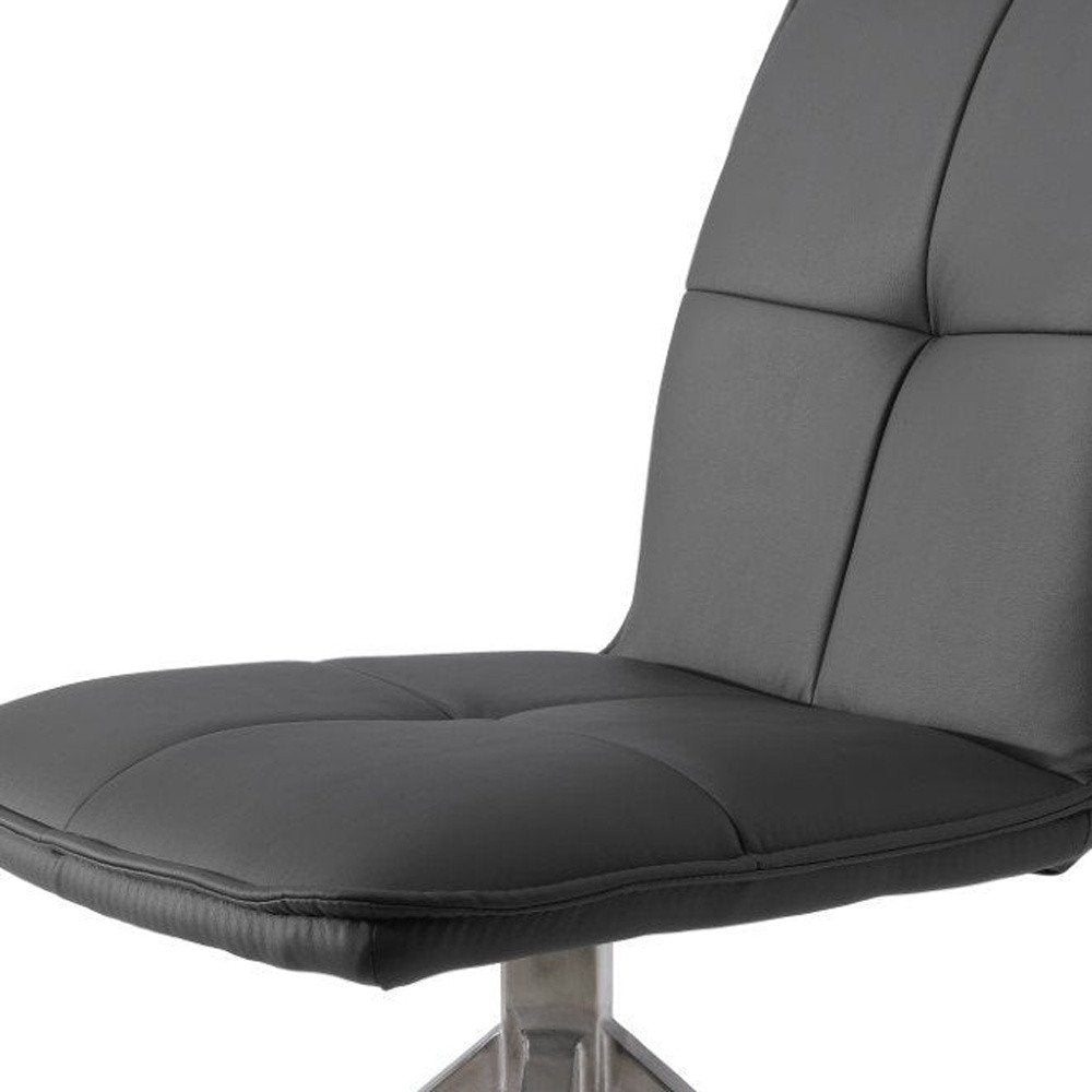 Set of Two Dark Brown And Black Fabric And Metal Swivel Dining Side Chairs — view 9