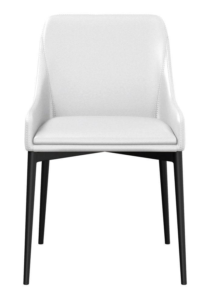 Set of Two White and Black Faux Leather Dining Side Chairs — view 1