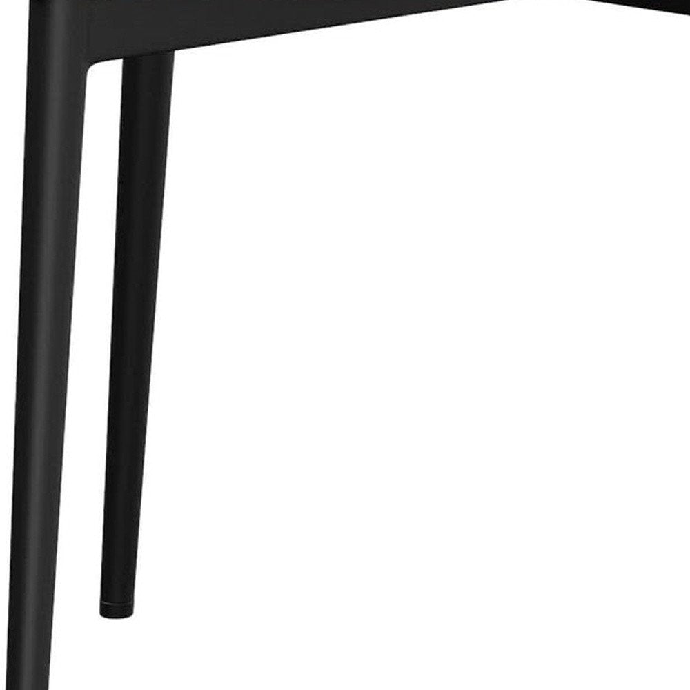 Set of Two White and Black Faux Leather Dining Side Chairs — view 3