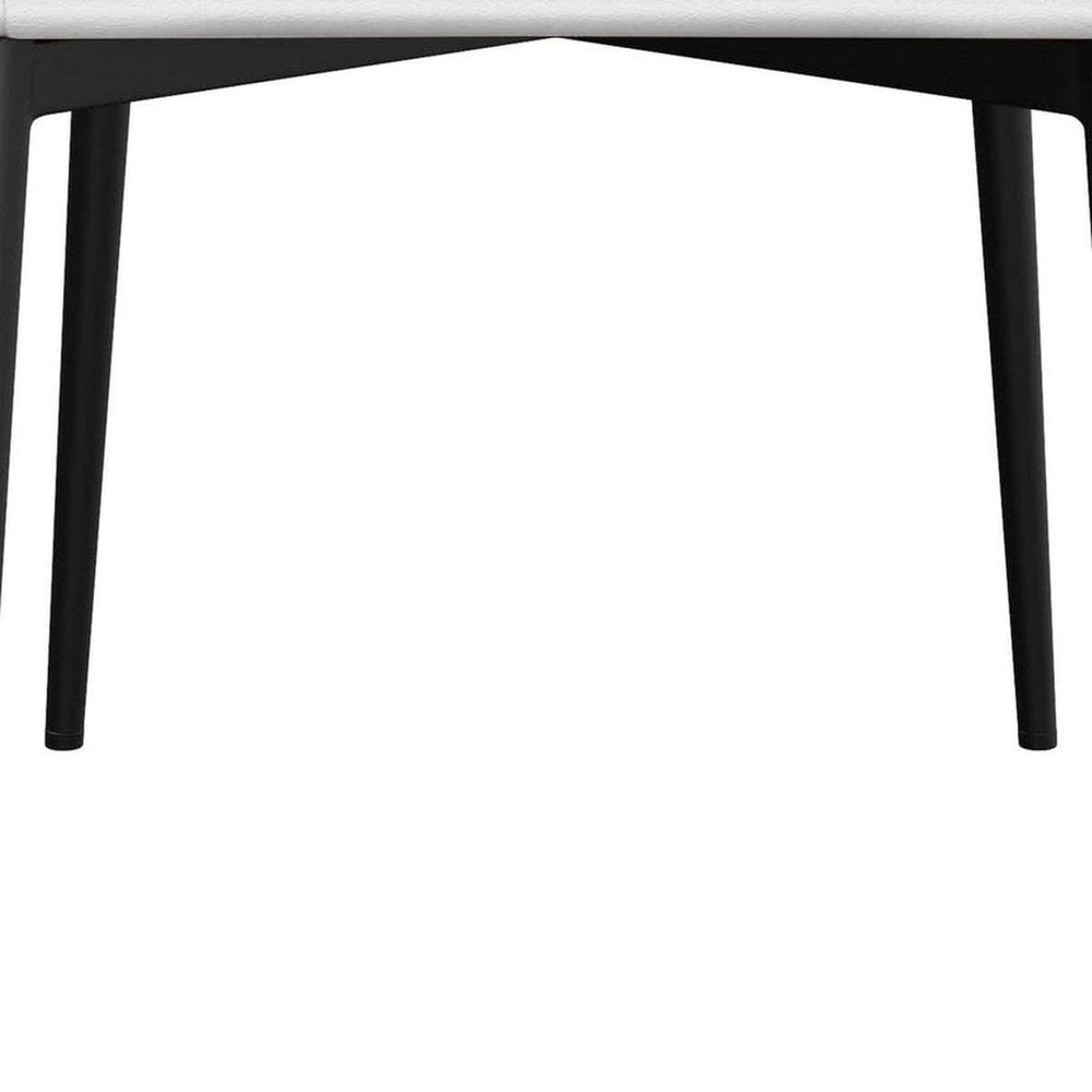 Set of Two White and Black Faux Leather Dining Side Chairs — view 7