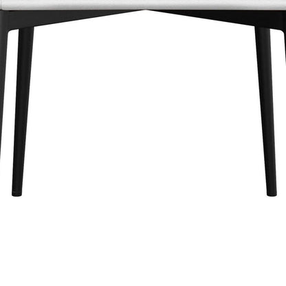 Set of Two White and Black Faux Leather Dining Side Chairs