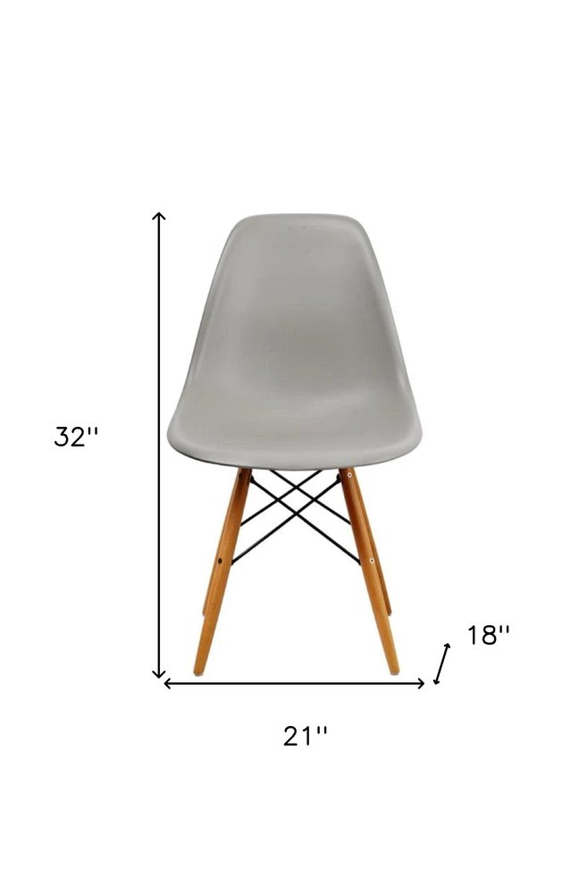 Set of Two Gray And Brown Heavy Duty Plastic Dining Side Chairs — view 2