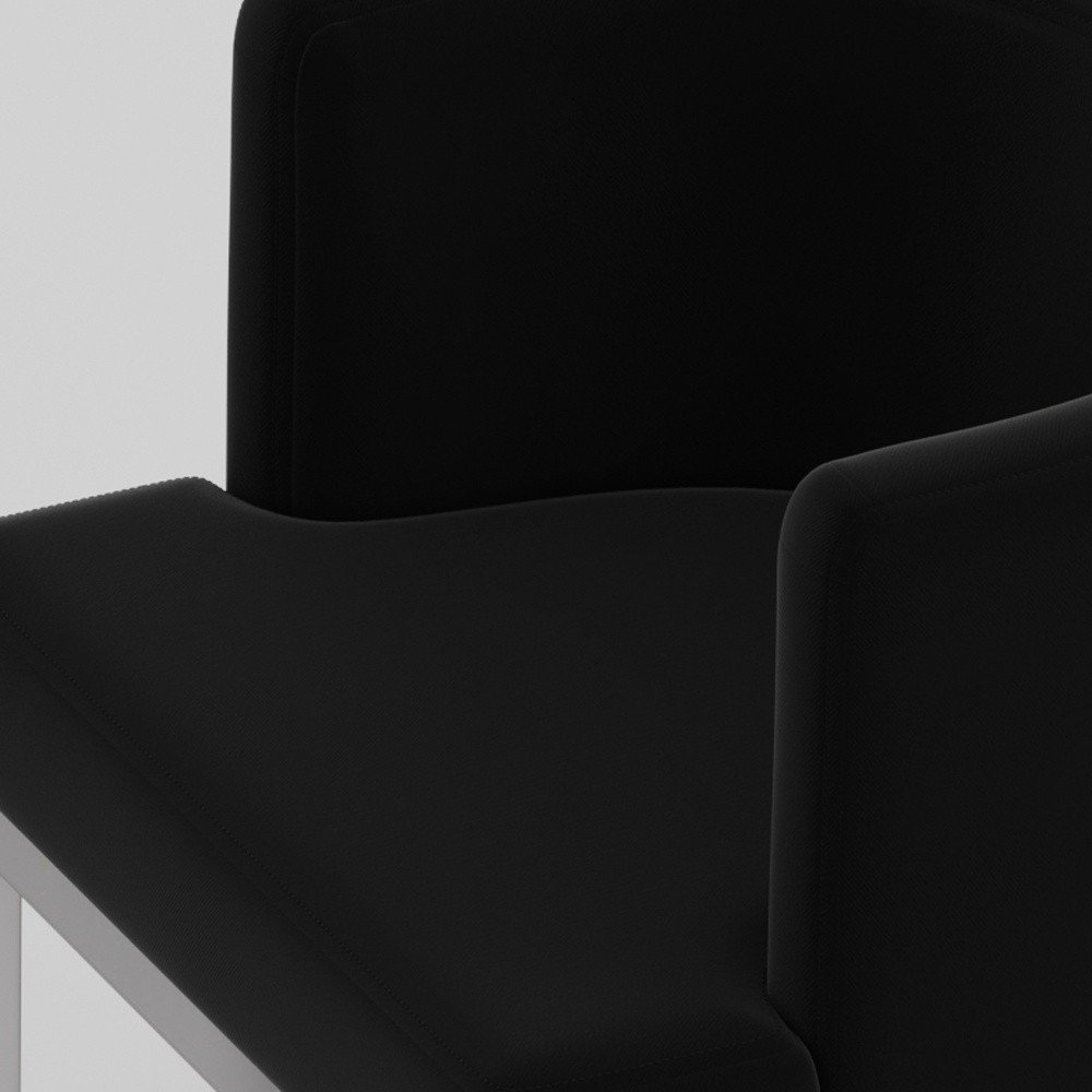 Black And Silver Fabric And Stainless Steel Wing Back Dining Side Chair HomeRoots