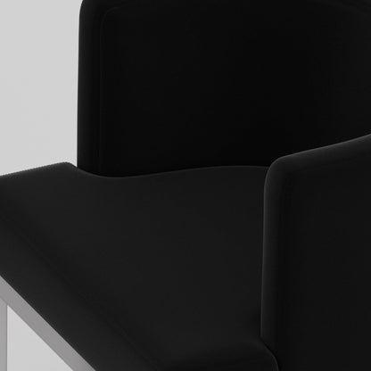 Black And Silver Fabric And Stainless Steel Wing Back Dining Side Chair HomeRoots