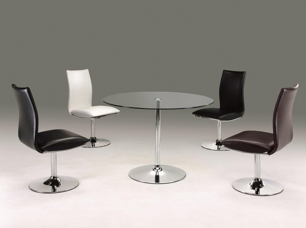 Set of Two Black And Silver Faux Leather And Metal Swivel Dining Side Chairs HomeRoots