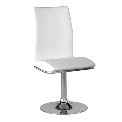 Set of Two Black And Silver Faux Leather And Metal Swivel Dining Side Chairs HomeRoots