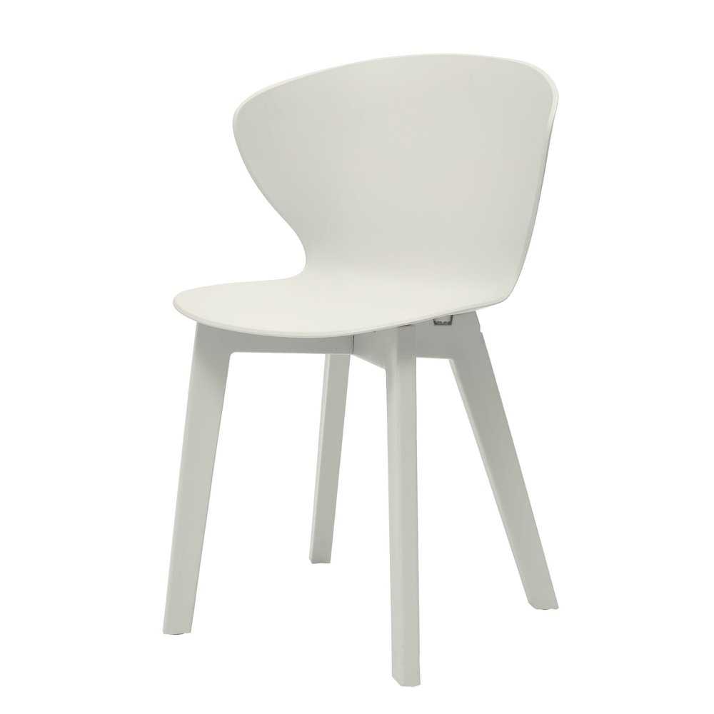 Set of Four White Heavy Duty Plastic Dining Side Chairs — view 1