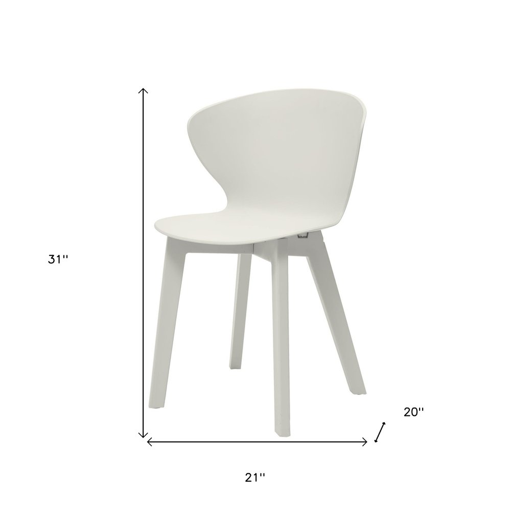 Set of Four White Heavy Duty Plastic Dining Side Chairs — view 2