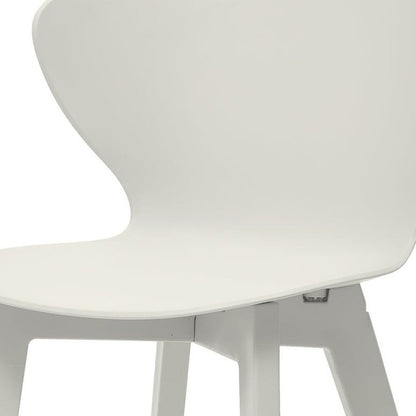 Set of Four White Heavy Duty Plastic Dining Side Chairs HomeRoots