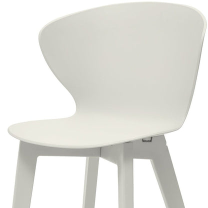Set of Four White Heavy Duty Plastic Dining Side Chairs HomeRoots