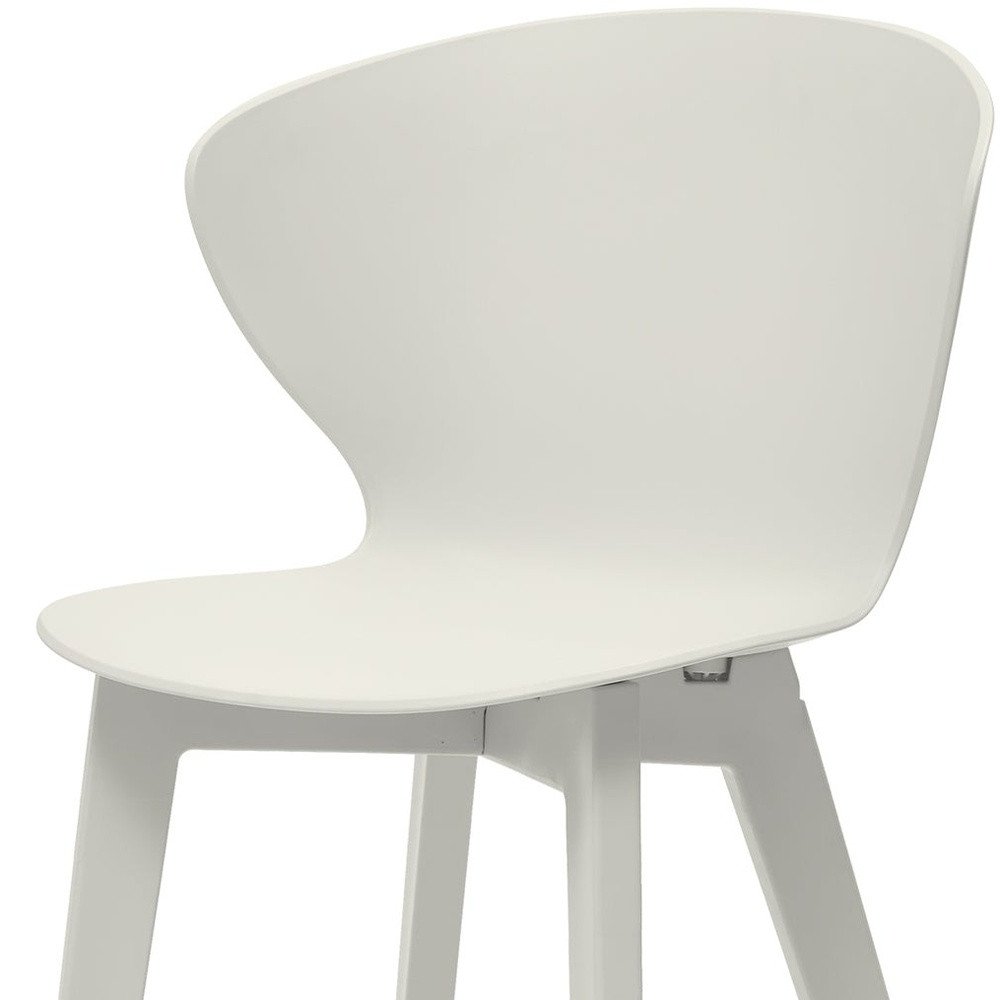 Set of Four White Heavy Duty Plastic Dining Side Chairs — view 4