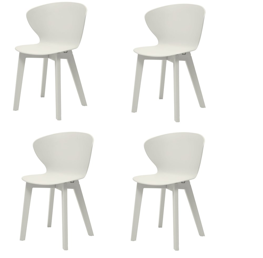 Set of Four White Heavy Duty Plastic Dining Side Chairs — view 5