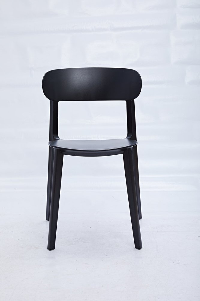 Set of Four Black Heavy Duty Plastic Dining Side Chairs