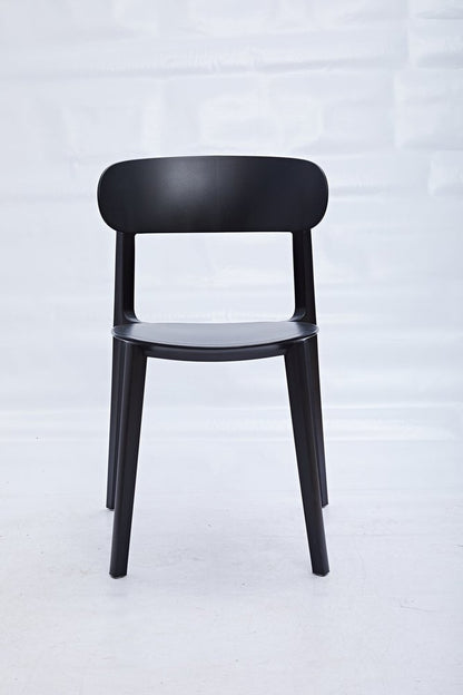 Set of Four Black Heavy Duty Plastic Dining Side Chairs