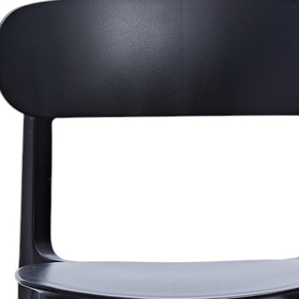 Set of Four Black Heavy Duty Plastic Dining Side Chairs — view 3