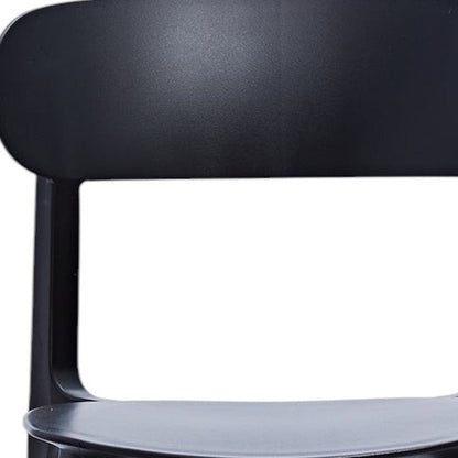 Set of Four Black Heavy Duty Plastic Dining Side Chairs
