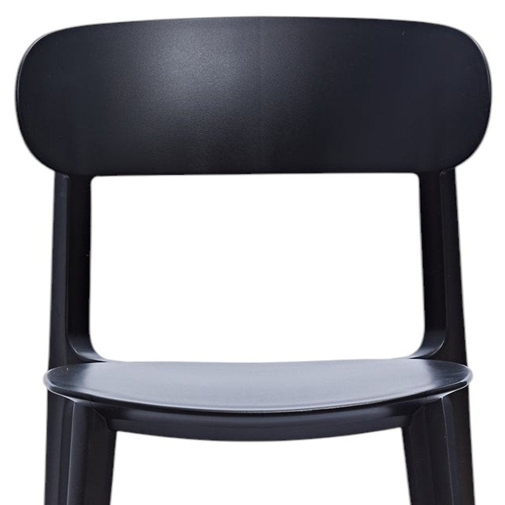 Set of Four Black Heavy Duty Plastic Dining Side Chairs — view 4