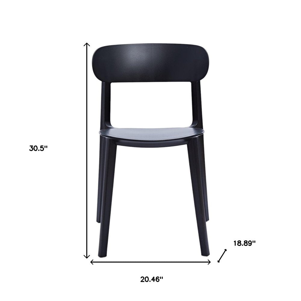 Set of Four Black Heavy Duty Plastic Dining Side Chairs — view 5