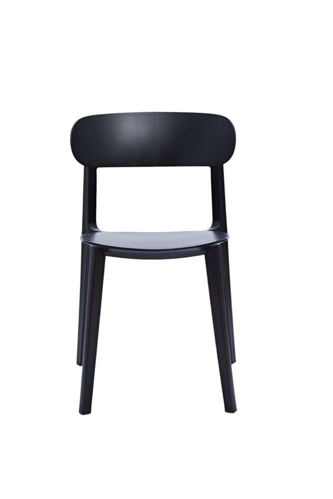 Set of Four Black Heavy Duty Plastic Dining Side Chairs — view 2