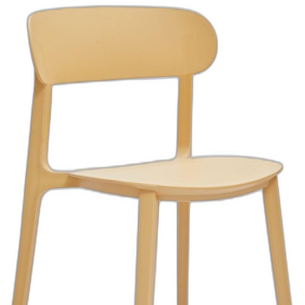 Set of Four Yellow Heavy Duty Plastic Open Back Dining Side Chairs — view 4
