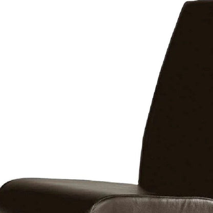 Set of Two Black And Silver Faux Leather And Metal Dining Side Chairs HomeRoots