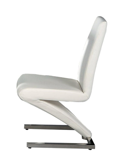 Set of Two Black And Silver Faux Leather And Metal Dining Side Chairs HomeRoots